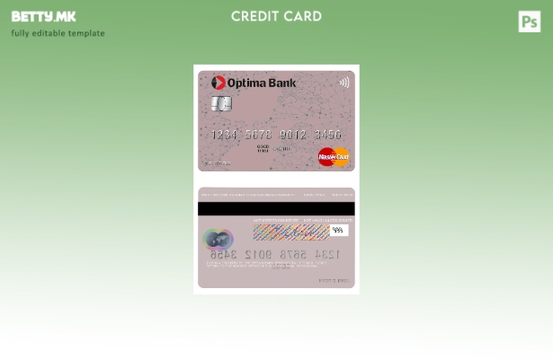 Шаблон за мастер картички во модерен стил Киргистан Оптима банка